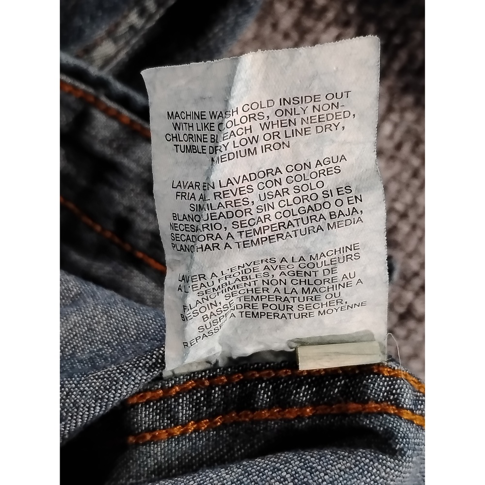 Wrangler Cowboy Cut Western Denim Shirt L Pearl Snap Workwear Minimalist - Picture 9 of 9